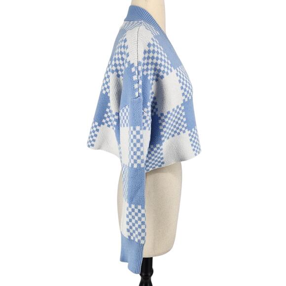 SALE Cider Check Cropped Short Cardigan Sweater Plaid Prep Size Medium - Picture 6 of 6